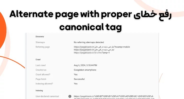 آموزش رفع خطای alternate page with proper canonical tag