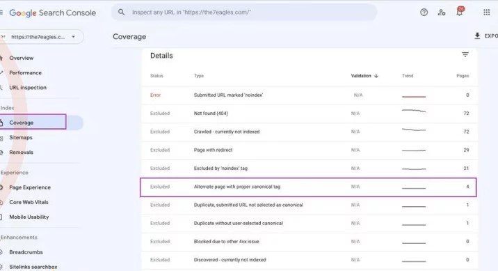 آموزش رفع خطای alternate page with proper canonical tag